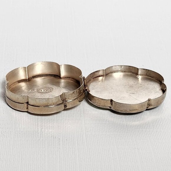 VINTAGE Sterling Silver Pill Box 925 Made in Mexico Pearl Inlay - Picture 4 of 8